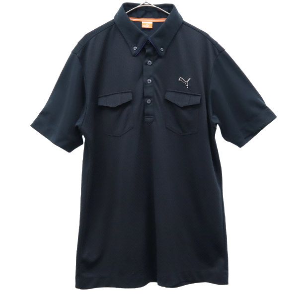 プーマ 半袖 ポロシャツ 刺繍 ゴルフウェア O ブラック PUMA GOLF ロゴ