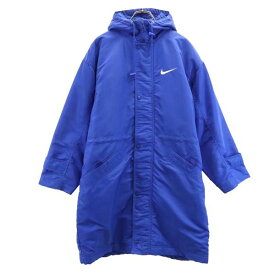 ナイキ 90s 00s 白タグ オールド 中綿 ベンチコート M ブルー NIKE フード 裏ボア メンズ 【中古】 【231104】 【PD】