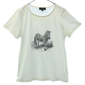 古着 A.P.C. アーペーセー ゼブラ 半袖 Tシャツ S ホワイト クルーネック レディース 【中古】 【PD】