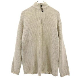 古着 NAPAPIJRI ナパピリ イタリア製 長袖 ハーフジップ コットン ニット セーター L グレー系 メンズ 【中古】