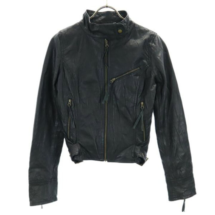 楽天市場】アトリエサブ シングル ライダース レザー ジャケット 38 黒  