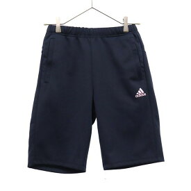 アディダス ロゴプリント ジャージ ショートパンツ 160cm ネイビー adidas ハーフパンツ スポーツ キッズ 【中古】 【230708】