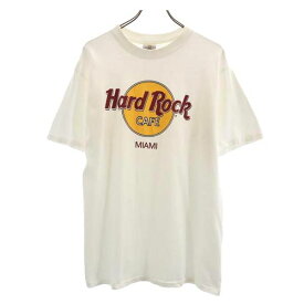 ハードロックカフェ USA製 半袖 Tシャツ L ホワイト HARD ROCK CAFE ロゴ メンズ 【中古】 【230615】 メール便可