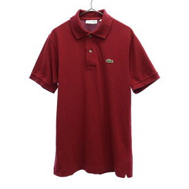 ラコステ ロゴワッペン 半袖 ポロシャツ XS レッド LACOSTE 日本製 メンズ 【中古】 【230805】