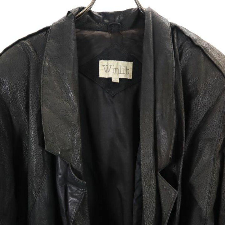 楽天市場】古着 Winlit レザージャケット L ブラック メンズ 【中古 