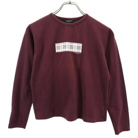 バーバリー プリント 長袖 Tシャツ M ブラウン系 BURBERRY ロゴ レディース 【中古】 【230815】 メール便可