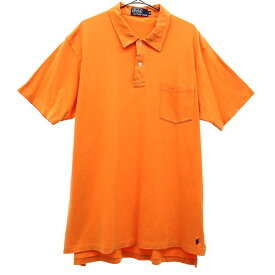 ポロラルフローレン ロゴ刺繍 半袖 ポロシャツ LL オレンジ Polo Ralph Lauren メンズ 【中古】 【230826】 メール便可