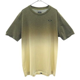 オークリー グラデーション 半袖 Tシャツ ベージュ系 OAKLEY ロゴプリント メンズ 【中古】 【230901】 メール便可