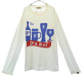 ドゥアラット プリント 長袖 Tシャツ ホワイト DOARAT 日本製 メンズ 【中古】 【230906】
