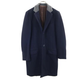 古着 ST AND ARD エスティーアンドアード 日本製 長袖 ウールコート 42 ネイビー メンズ 【中古】