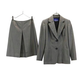 バーバリーブルーレーベル 90s スカートスーツ 上下セットアップ 38 グレー BURBERRY BLUE LABEL 三陽商会 ジャケット レディース 【中古】 【230908】