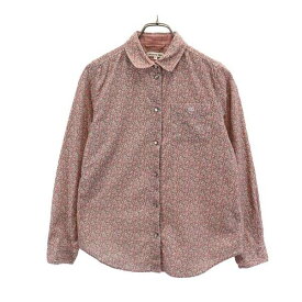 ラコステ コーデュロイ 花柄 長袖 シャツ 42 ピンク系 LACOSTE レディース 【中古】 【230909】 メール便可