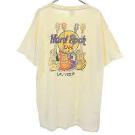 ハードロックカフェ バックプリント 半袖 Tシャツ XL イエロー系 HARD ROCK CAFE メンズ 【中古】 【240502】 メール便可 【PD】