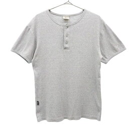 アヴィレックス ワンポイントプリント 半袖 Tシャツ Medium グレー AVIREX U.S.A ヘンリーネック メンズ 【中古】 【230708】