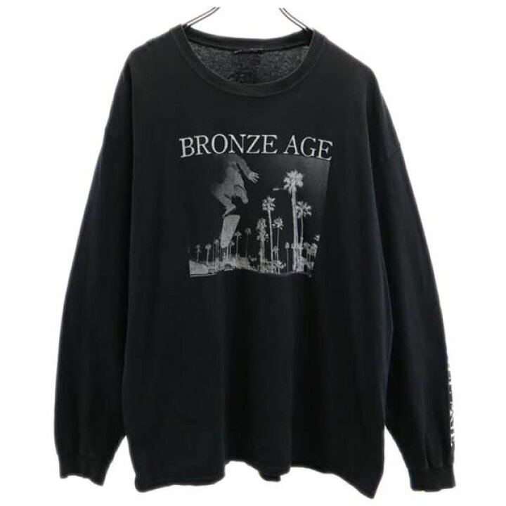楽天市場】ブロンズエイジ プリント 長袖 Tシャツ 黒 BRONZE AGE ロゴ 