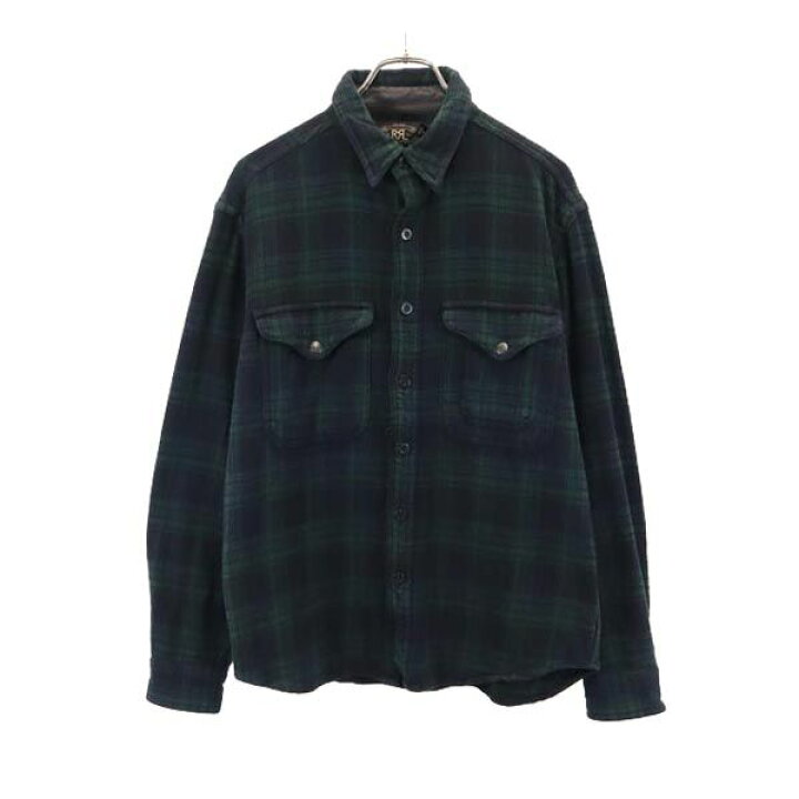 楽天市場】RRL 一ツ星 チェック柄 長袖 シャツ M グリーン系 ダブル 