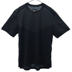 ナイキ チェック トレーニングシャツ M ブラック NIKE 半袖 Tシャツ スポーツ ウォームアップ ロゴプリント メンズ 【中古】 【230914】 メール便可