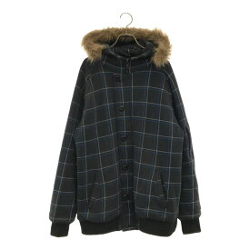 ウールリッチ チェック ファーフード 中綿ジャケット L グレー系 WOOLRICH メンズ 【中古】 【240127】