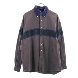 トミーヒルフィガー 90s オールド フラッグタグ 長袖 ボタンダウンシャツ L グレー系 TOMMY HILFIGER メンズ 【中古】 【230926】