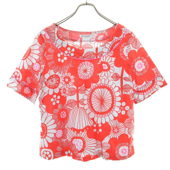 楽天市場】古着 marimekko マリメッコ 総柄 半袖 カットソー 36 レッド  