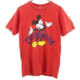 ディズニー 90s USA製 オールド 半袖 Tシャツ S 赤 Disney DESIGNS ミッキーマウス メンズ 【中古】 【240506】 メール便可