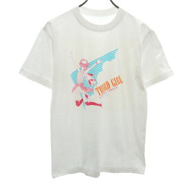 オールド 90s サードガード 西村しのぶ 夜梨子 日本製 プリント 半袖 Tシャツ M ホワイト OLD THIRD GIRL by SHINOBU NISHIMURA 袋付き メンズ 【中古】 【240509】 メール便可