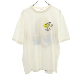 クレイジーシャツ 90s USA製 オールド プリント 半袖 Tシャツ L ホワイト系 Crazy Shirt メンズ 【中古】 【240512】 メール便可