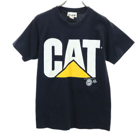 キャタピラー 90s USA製 オールド CAT 半袖 Tシャツ S ブラック Caterpillar メンズ 【中古】 【240513】 メール便可