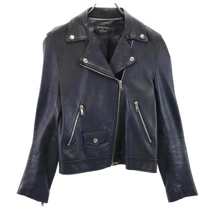 美品】 UNITED TOKYO 本革 ラムレザー ダブルライダースジャケット 