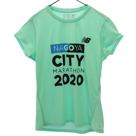 ニューバランス ロゴプリント ランニング 半袖 ウェア M グリーン New balance Tシャツ ジョギング 名古屋シティマラソン 2020 レディース 【中古】 【240129】 メール便可