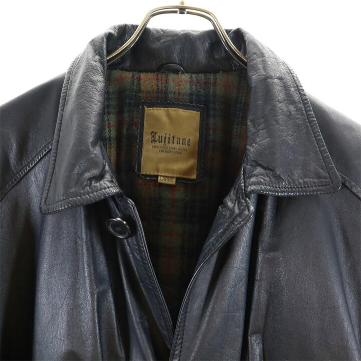 楽天市場】古着 Lujitane 牛革 レザージャケット L ブラック コート 