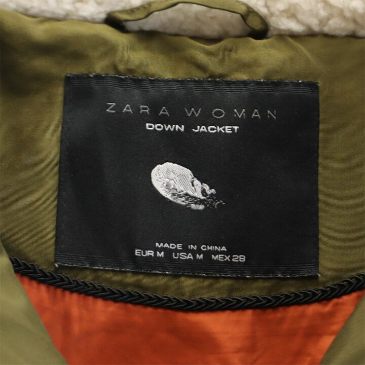 楽天市場】ザラウーマン ダウンジャケット M カーキ ZARA WOMAN ファー 