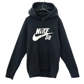 ナイキエスビー ロゴプリント スケボー 長袖 ウェア S ブラック NIKE SB スウェットパーカー プルオーバー トレーナー メンズ 【中古】 【240205】