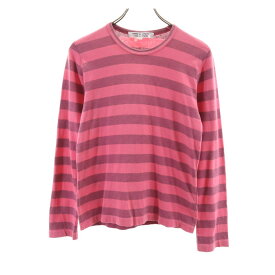 コムデギャルソンコムデギャルソン 日本製 ボーダー 長袖 Tシャツ XS ピンク系 Comme des Garcons Comme des Garcons ロンT レディース 【中古】 【240219】 メール便可 【PD】