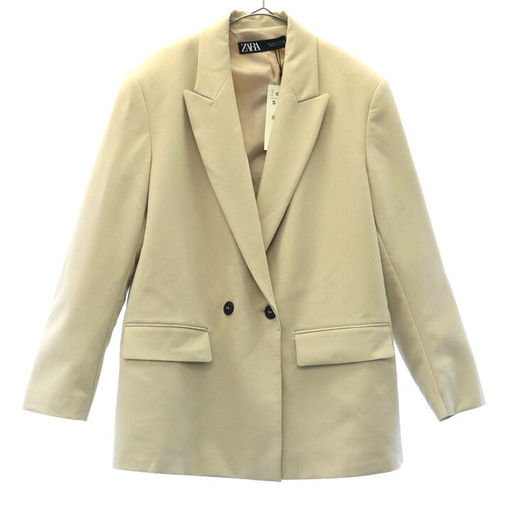 楽天市場】未使用 ザラ テーラードジャケット S ベージュ ZARA 
