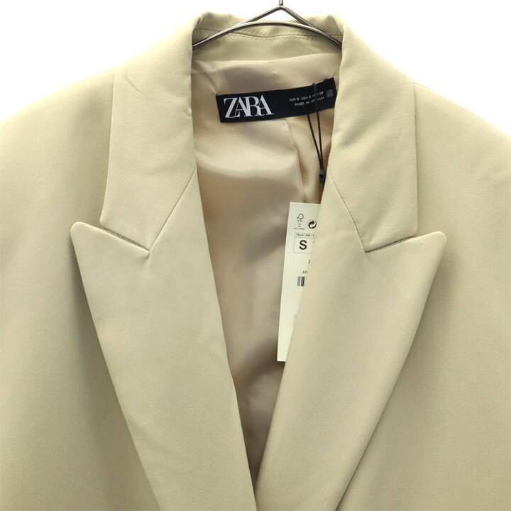 楽天市場】未使用 ザラ テーラードジャケット S ベージュ ZARA 