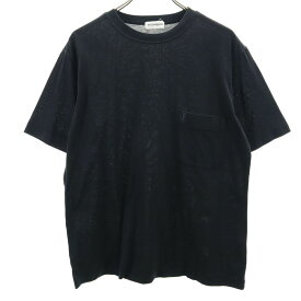 イヴサンローラン 90s 日本製 オールド 半袖 Tシャツ M ブラック YVES SAINT LAURENT ポケT メンズ 【中古】 【240408】 メール便可
