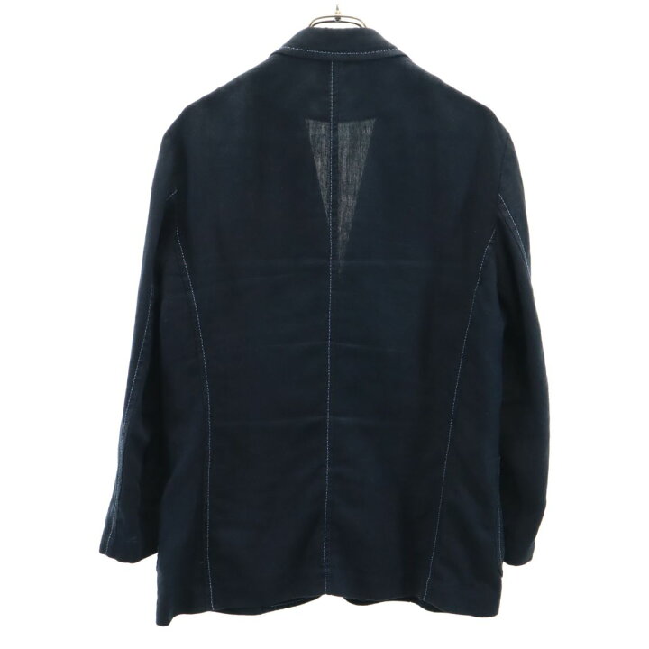 ISSEY MIYAKE◇テーラードジャケット/1/シルク/NVY/無地/ME91FD139 
