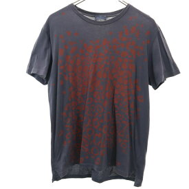 ランバン プリント 半袖 Tシャツ XS ネイビー LANVIN メンズ 【中古】 【240320】 メール便可 【PD】