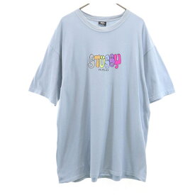 ステューシー 半袖 Tシャツ XL ブルーグレー系 STUSSY メンズ 【中古】 【240406】 メール便可