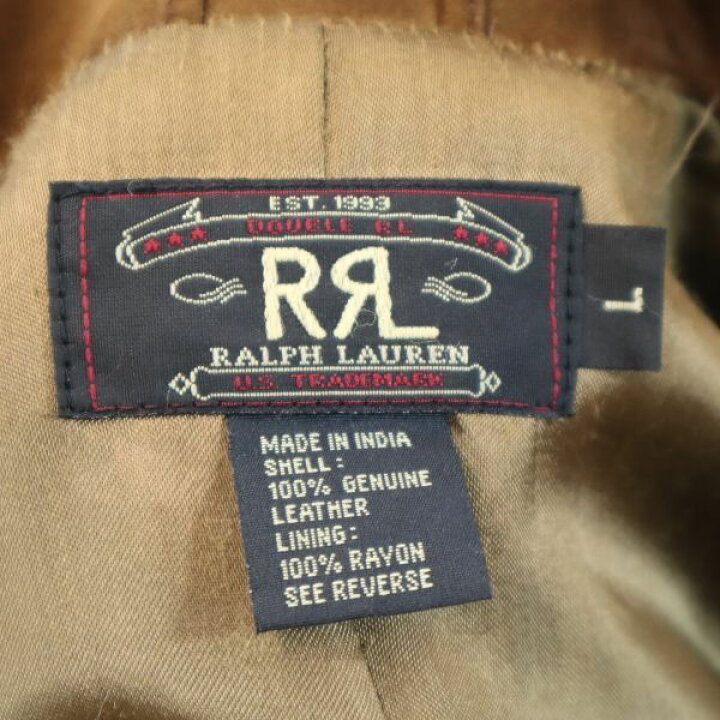楽天市場】RRL 90s 初期黒タグ 赤三ツ星 レザージャケット L ダブル 