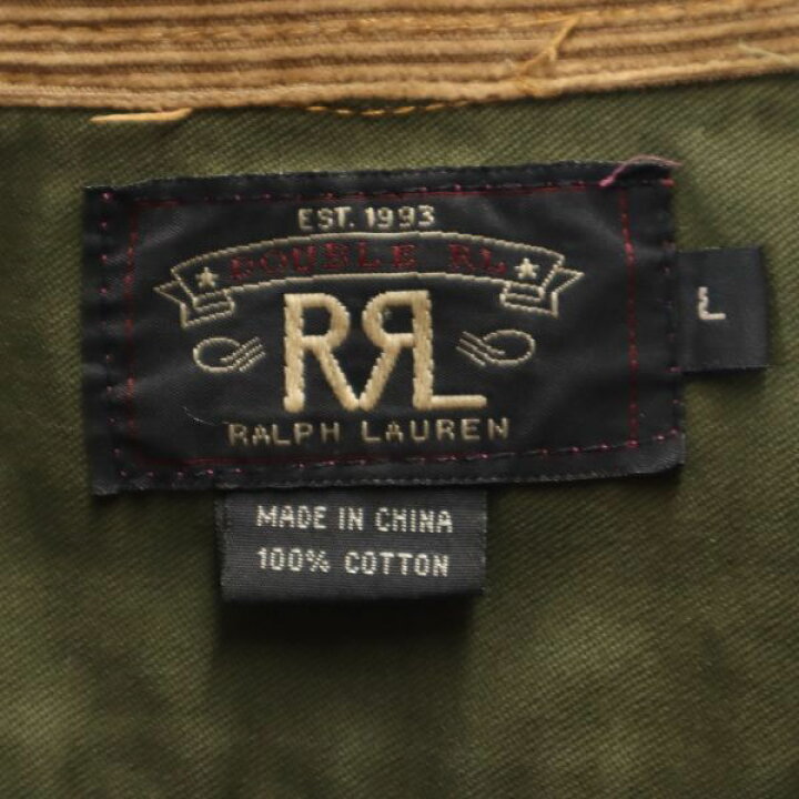 楽天市場】RRL 黒タグ 一ツ星 ハンティングシャツ L カーキグリーン  