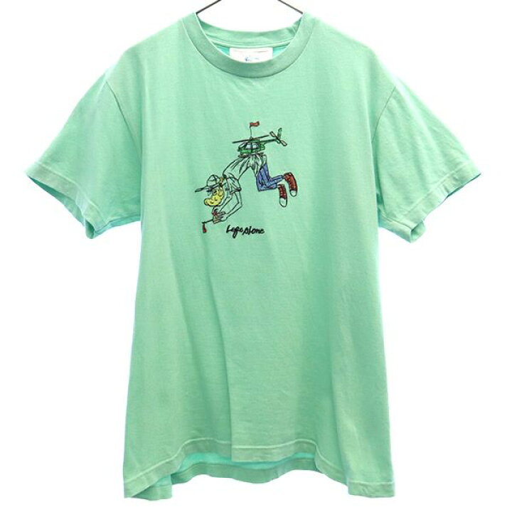 楽天市場】レフトアローン 刺繍 半袖 Tシャツ S グリーン LEFT ALONE 