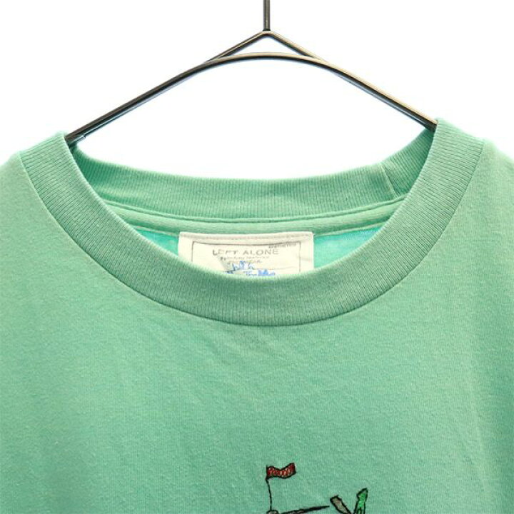 楽天市場】レフトアローン 刺繍 半袖 Tシャツ S グリーン LEFT ALONE 
