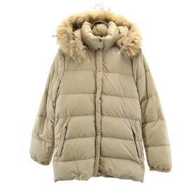 モンクレール ファー ダウンコート 0 ベージュ MONCLER レディース 【中古】 【231109】