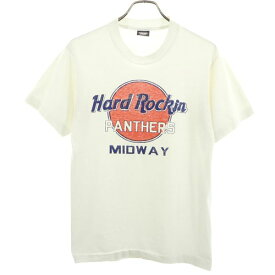 【中古】 hard rockin PANTHERS MIDWAY ロゴ プリント 半袖 Tシャツ M 白 SCREEN STARS BEST USA製 メンズ 【200703】 メール便可
