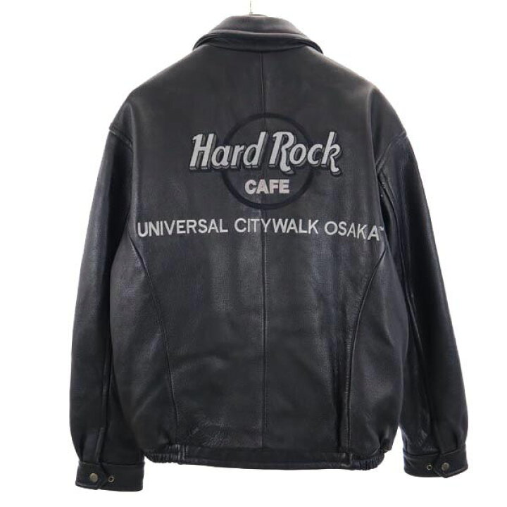 楽天市場】ハードロックカフェ バック刺繍 レザージャケット XS 黒  