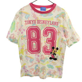 東京ディズニーリゾート ミッキーマウス 総柄プリント 半袖 Tシャツ S ピンク系 TOKYO DISNEY RESORT メンズ 【中古】 【230618】 メール便可