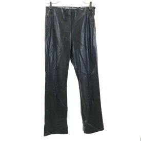 ザラ ミニフレア フェイクレザー パンツ M ブラック ZARA レディース 【中古】 【240310】