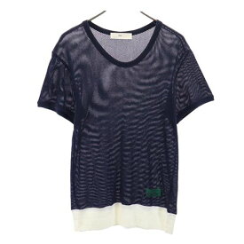 トーガビリリース 日本製 メッシュ 半袖 Tシャツ ONE ネイビー系 TOGA VIRILIS メンズ 【中古】 【230710】 メール便可